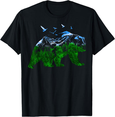Bear Nature Outdoor Mountains Forest Trees Bear Wildlife T-Shirt