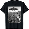 Rabbit Selfie with Alien UFO Funny Rabbit Lover Men Women T-Shirt in Black