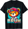 Magical and Funny Teddybear Gifts Hip Hop Teddy Bear Bruh T-Shirt - Black