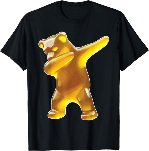 Gummy Bear TShirt Designs by ZAR Gummy Bear, Yellow Gummy Bear, Dabbing Gummy Bear T-Shirt - Black