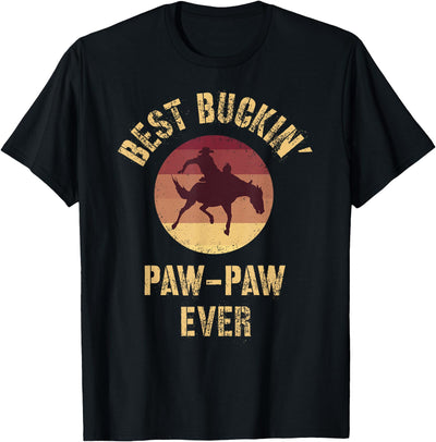 Dad & Grandpa Gifts for Special Occasions Best Buckin' Paw-Paw Ever Western Rodeo Cowboy Bucking Horse T-Shirt