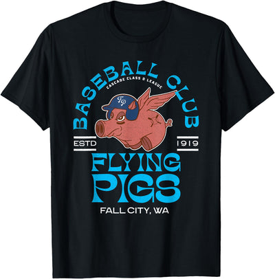 Fall City Flying Pigs Retro Minor League Baseball Team T-Shirt