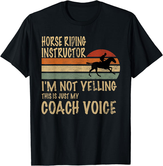 Horse Girl Equestrian Riding T-Shirt Gift Co Horse Trainer Im Not Yelling Love Horse Riding Equestrian T-Shirt - Black