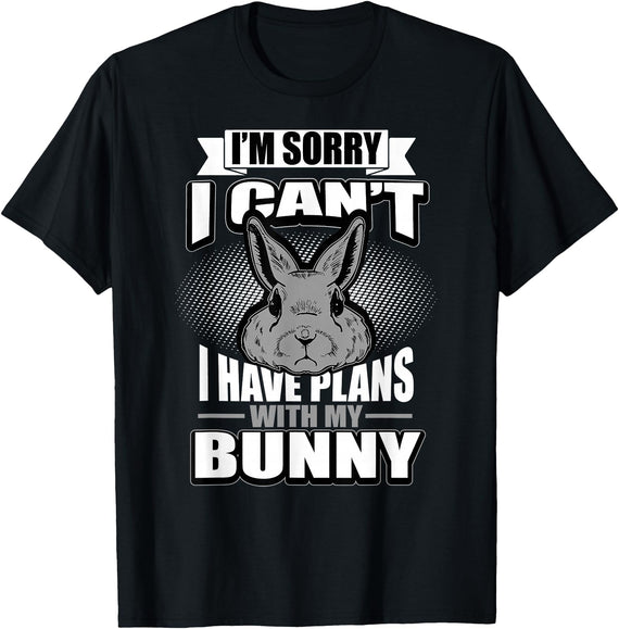Cute Rabbit Lover Bunny Graphic T-Shirt (Pink) in Black