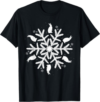 Rabbit Silhouette Snowflake T-Shirt