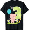Cute Piglets Pig Barn Farm Birthday Party Supplies Pig 3rd Birthday Toddler 3 Year Old Birthday Boy Piglet Bday T-Shirt - Black