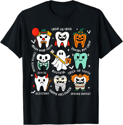 Halloween.HUG Halloween Dental Boo Crew Dentist Costume Teeth Women Men T-Shirt