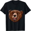 Bear Head Gift idea for Bear Lover Smile friendly brown Bear Head for Bears Lovers T-Shirt - Black