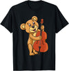 Teddy Bear Playing Cello T-Shirt - Black