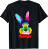 Colorful Rabbit Head Safari Animal Art Wildlife T-Shirt in Black