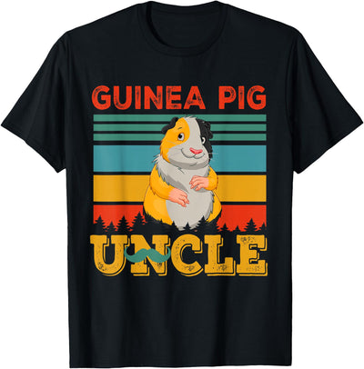 Vintage Retro Guinea Pig Uncle Matching Rodent Lover Family T-Shirt