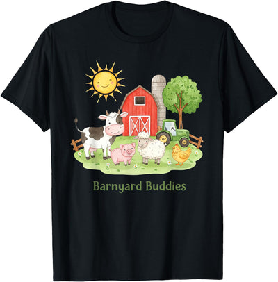 Barnyard Buddies Cute Cow Sheep Pig Hen On The Farm Barnyard T-Shirt