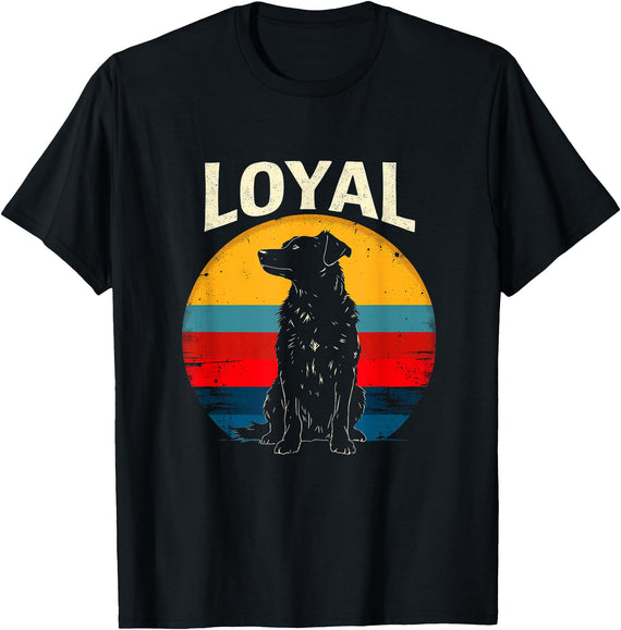 Vintage Dog Design Loyal Vintage Dog T-Shirt - As Pictured