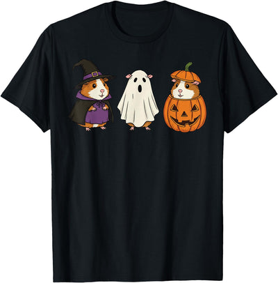 Guinea Pig Halloween Ghost Pumpkin Funny Women T-Shirt