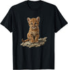 Cute Cougar & Mountain Lion Apparel Cute Mountain Lion Cub Cougar T-Shirt - Black