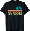 Cow Puncher Cowboy Graphic Funny Western Cow Puncher Cowboy Country T-Shirt - Black