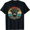 Scottish Highland Cow Lovers men woman kids Scottish Highland Cow Cattle Hairy Cow Retro for Cow Lovers T-Shirt - Black