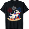 Polar Bear Patriotic Happy Beach Paws Co 4th of July Polar Bear Happy Beach Patriotic Animal Lovers T-Shirt - Black