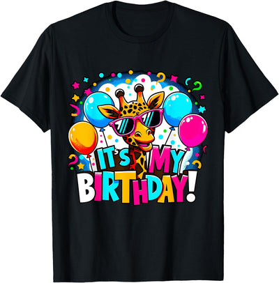 It's my Birthday Party Giraffe Birthday Girl T-Shirt