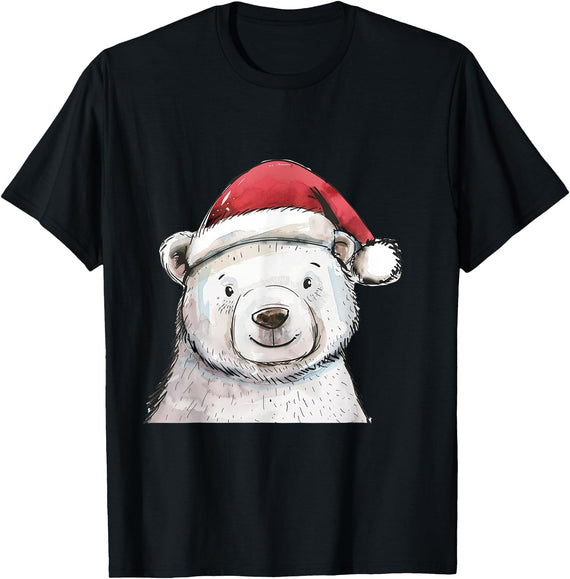 Merry Christmas Gifts For The Whole Family Christmas Holiday Season Xmas Polar Bear T-Shirt - Black