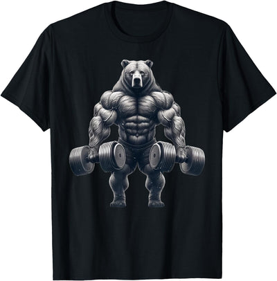 Bear Powerlifting Weightlifting Gym Workout T-Shirt