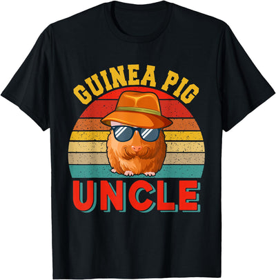 Vintage Retro Guinea Pig Uncle Cute Sunglasses T-Shirt
