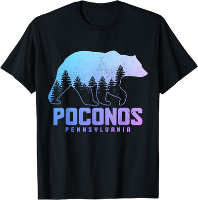 Poconos Pennsylvania Bear Hiking Vintage Pocono Mountains T-Shirt