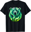 Northern Lights Polar Bear Clothes Aurora Borealis Alaska Northern Lights Polar Bear T-Shirt - Black