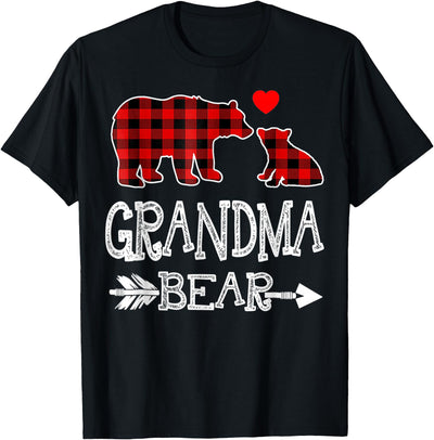 Grandma Bear Red Checked Gift for Grandma T-Shirt