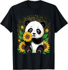 Panda Lover Gift Co. Panda Bear with Sunflowers, Panda Bear T-Shirt - Black