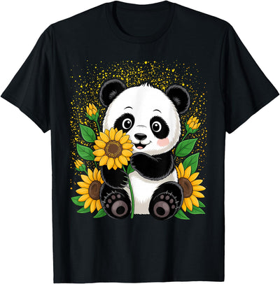 Panda Bear with Sunflowers, Panda Bear T-Shirt