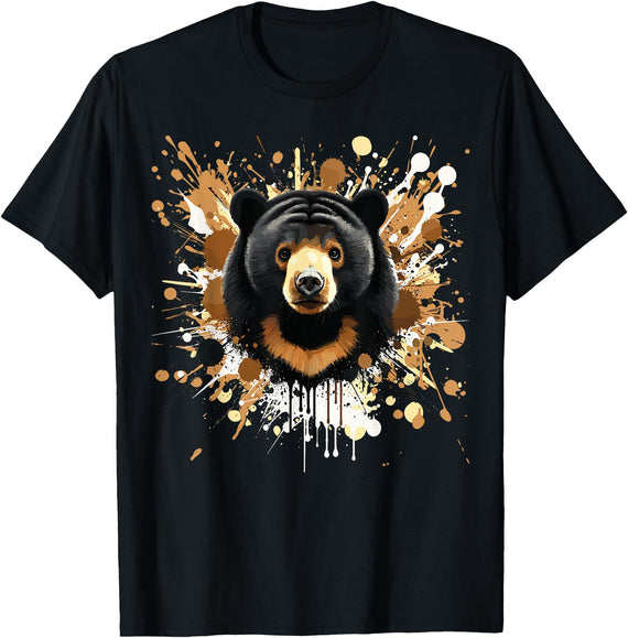 Sun Bear by AKH Sun Bear Splatter Art, Sun Bear Illustration, Sun Bear T-Shirt - Black