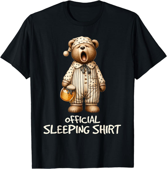 Schlafanzug Shirt Official Bear Sleep Shirt T-Shirt - Black