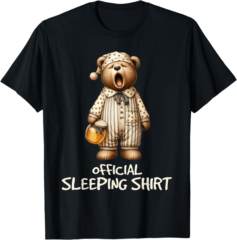 Schlafanzug Shirt Official Bear Sleep Shirt T-Shirt - Black