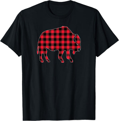 Cow Buffalo Plaid Print Gifts Bison T-Shirt