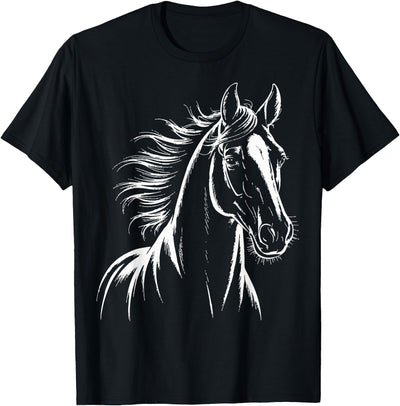 Horse Rider Equestrian Stable Owner Horse Silhouette Graphic Riding T-Shirt