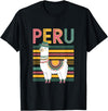 Shirt-o-Topia Cute Peruvian Llama from Peru - Fun Peru Design T-Shirt - Black