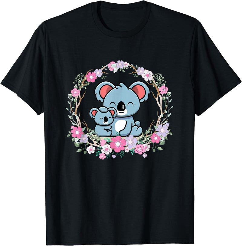 Cute Koala Mama Bear and Baby Mothers Day Apparel Mother's Day koala Mom and Baby Koala T-Shirt - Black