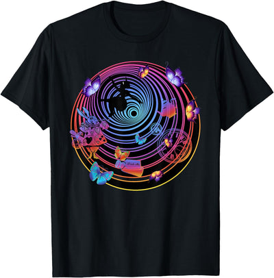 Rabbit Running into a Psychedelic Spiral Vortex Tee