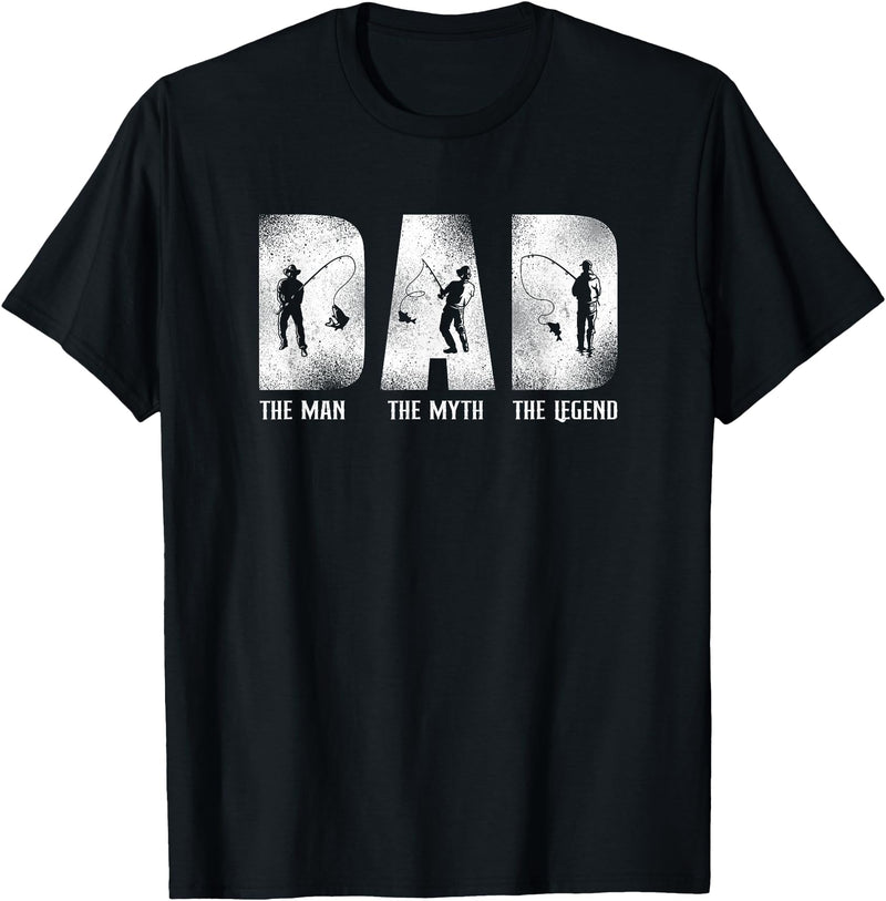 Fishing Fisherman Fisher HD0 Fishing Dad Father T-Shirt - Black