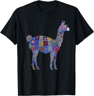 We Love Llamas & Alpacas - Peru Souvenirs Co. Peru Souvenir Llama Alpaca Flowers Peruvian Souvenir T-Shirt - Black
