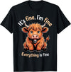 Cow Farming Animals Western Cow Cattle Rancher It's Fine Farm Farmer Scottish Highland Cows T-Shirt - Black