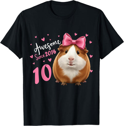 Girls 10 Years Old Guinea Pig Birthday for Girls 10th Bday T-Shirt