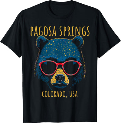Pagosa Springs Colorado USA Bear Wearing Sunglasses Design T-Shirt
