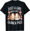 Just a Girl Who Loves Guinea Pigs Guinea Pig For Girls Teenagers Guinea Pigs Adoption T-Shirt - Black