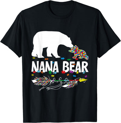 Cute Nana Bear Autism Awareness Autistic Family T-Shirt