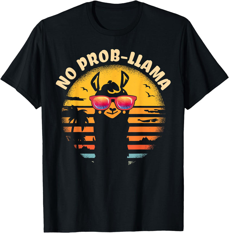 Retro No Prob-Llama & Alpaca Lover Gifts Retro NO Prob-Llama Gift - Vintage Llama Alpaca T-Shirt - Black
