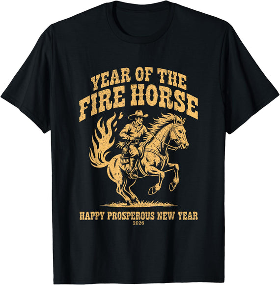 FireHorse Fest Year of The Fire Horse 2026 Western T-Shirt - Black