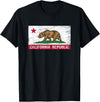 Graphic Club Inc. California Republic Flag - CA - Distressed Design - Classic T-Shirt - Black