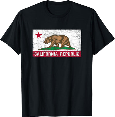 California Republic Flag Distressed T-Shirt